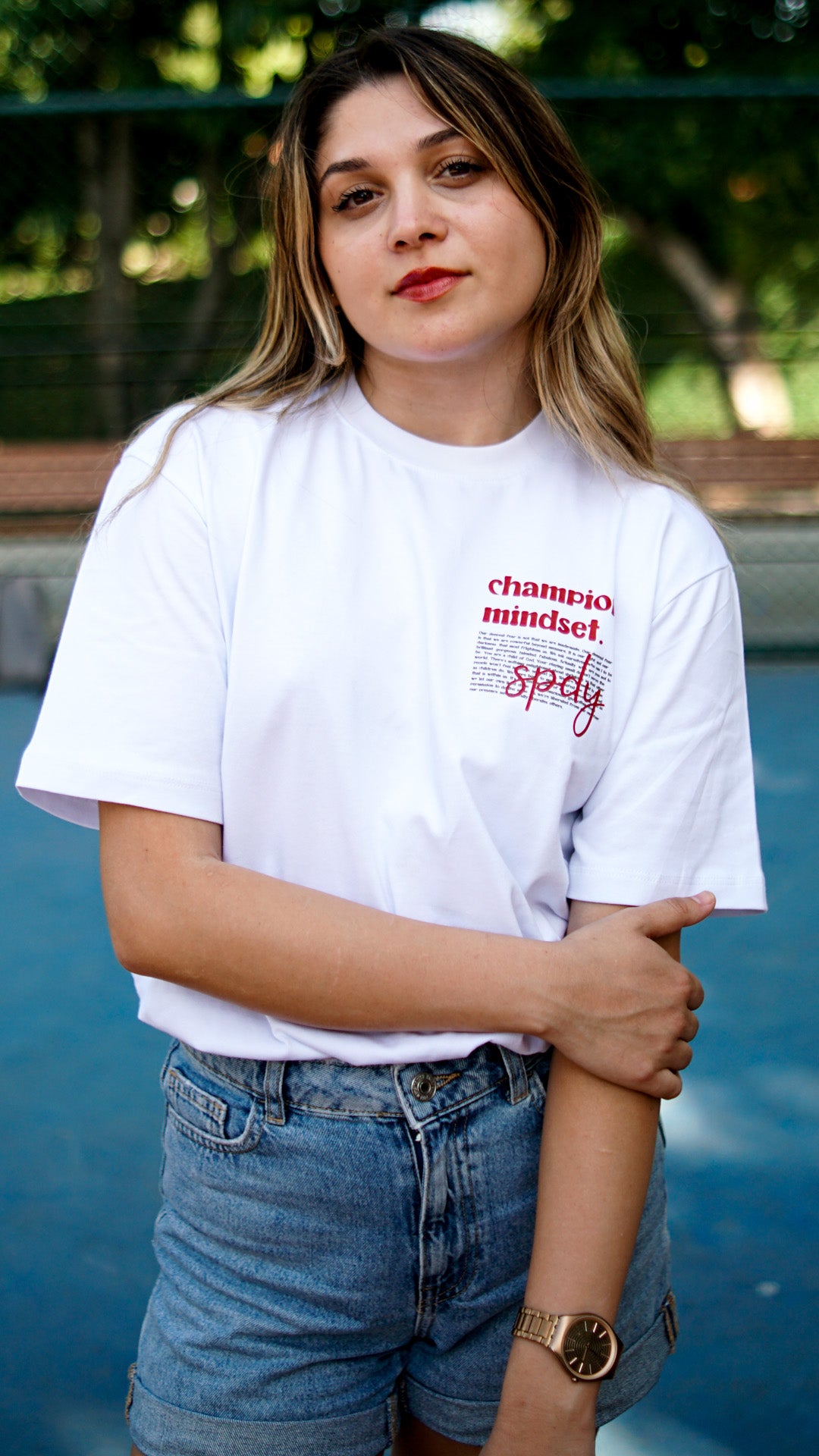 "Champion Mindset" Beyaz Tişört